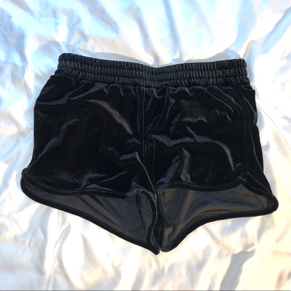black velvet shorts